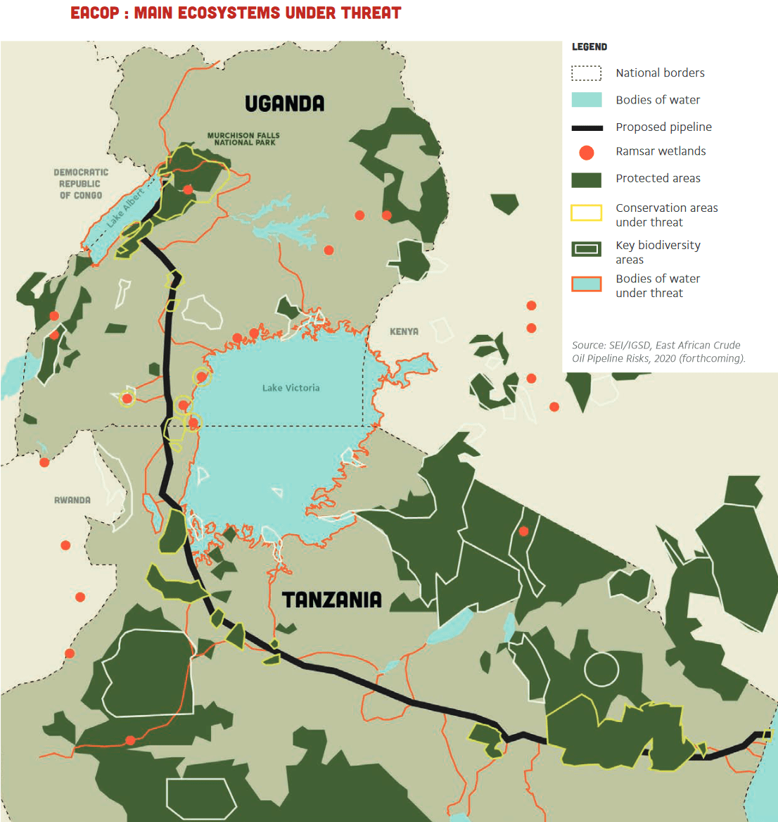 MAP EACOP MAIN ECOSYSTEMS UNDER THREAT a nightmare called total